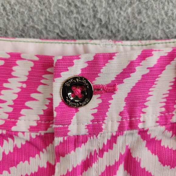 Lilly Pulitzer Shorts Womens 2 Pink Zebra Chevron Striped Walsh Resort Cruise - Picture 2 of 15